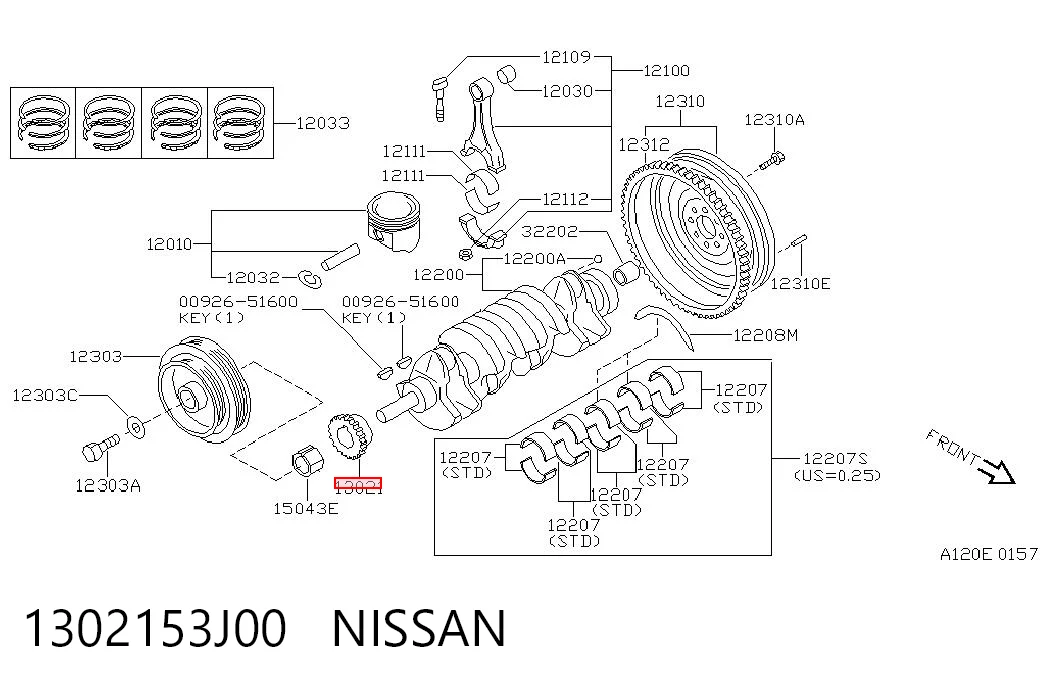 Piñón del cigüeñal  Nissan Primera  (1996-2002)