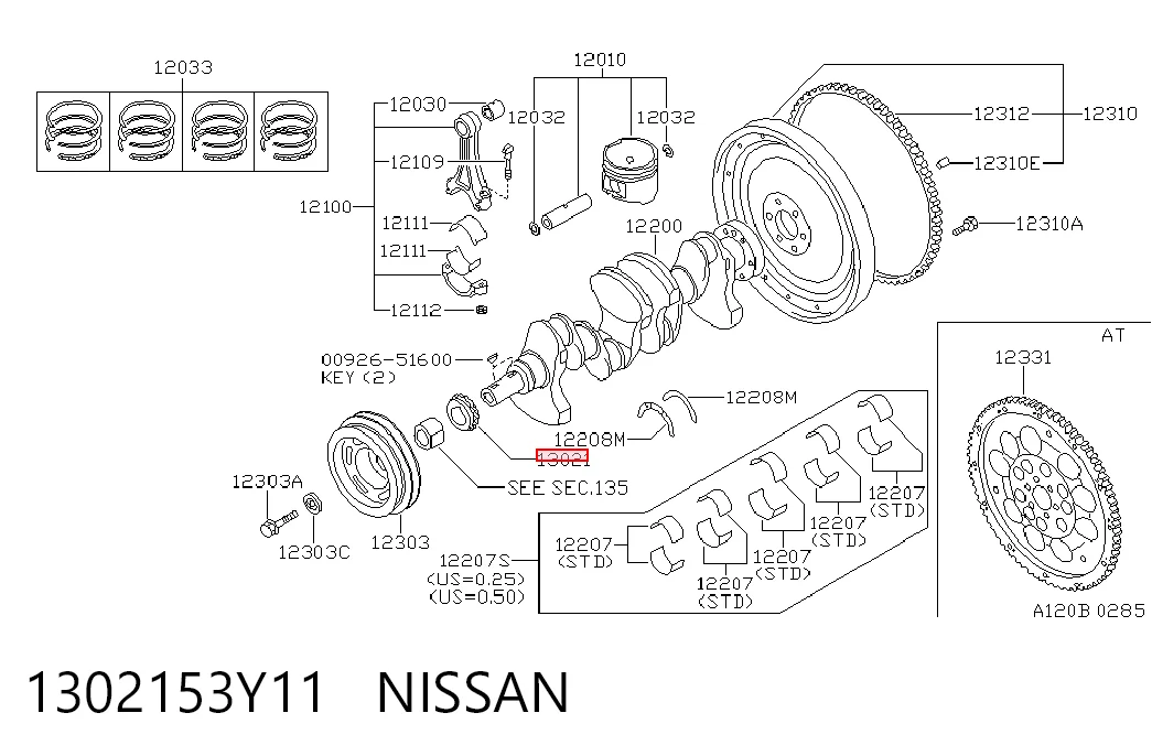 Comprar Piñón del cigüeñal Nissan Sunny III N14 a bajo precio