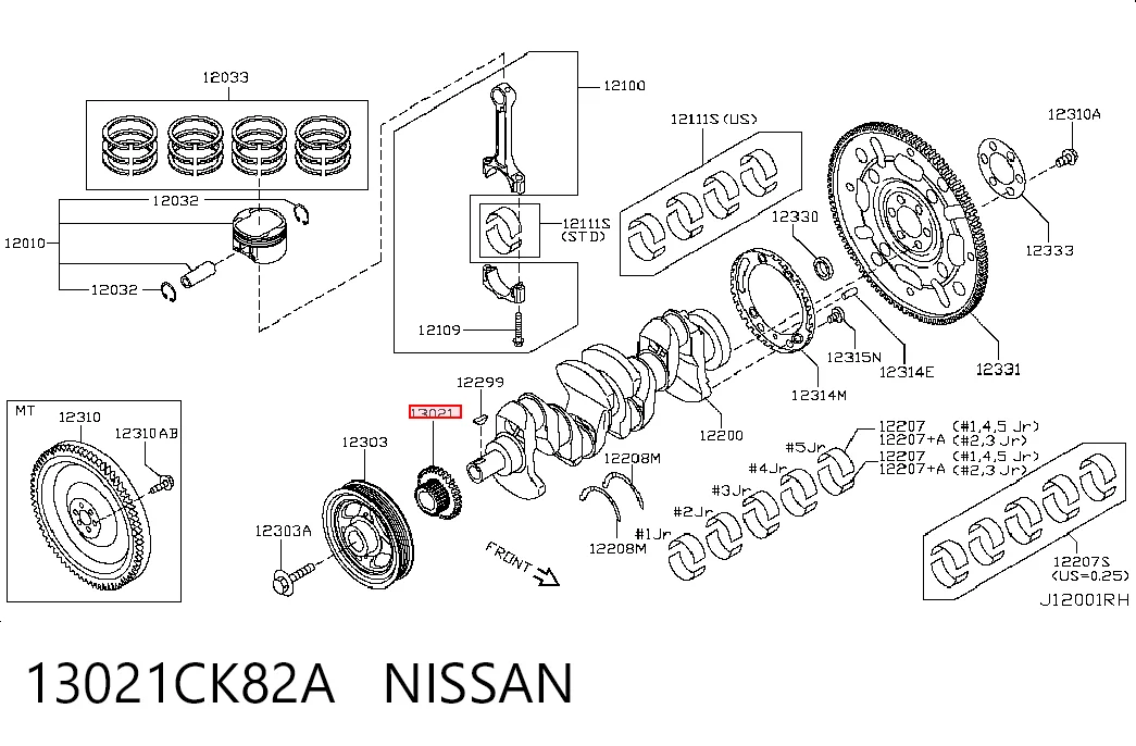 Piñón del cigüeñal Nissan Tiida hatchback (C11X) (2004 - 2014) precio, desde 18,59 EUR