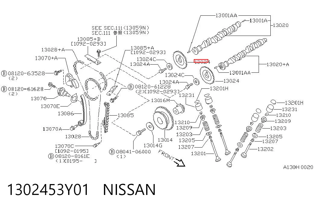 Engranaje árbol de levas para Nissan Primera  P11