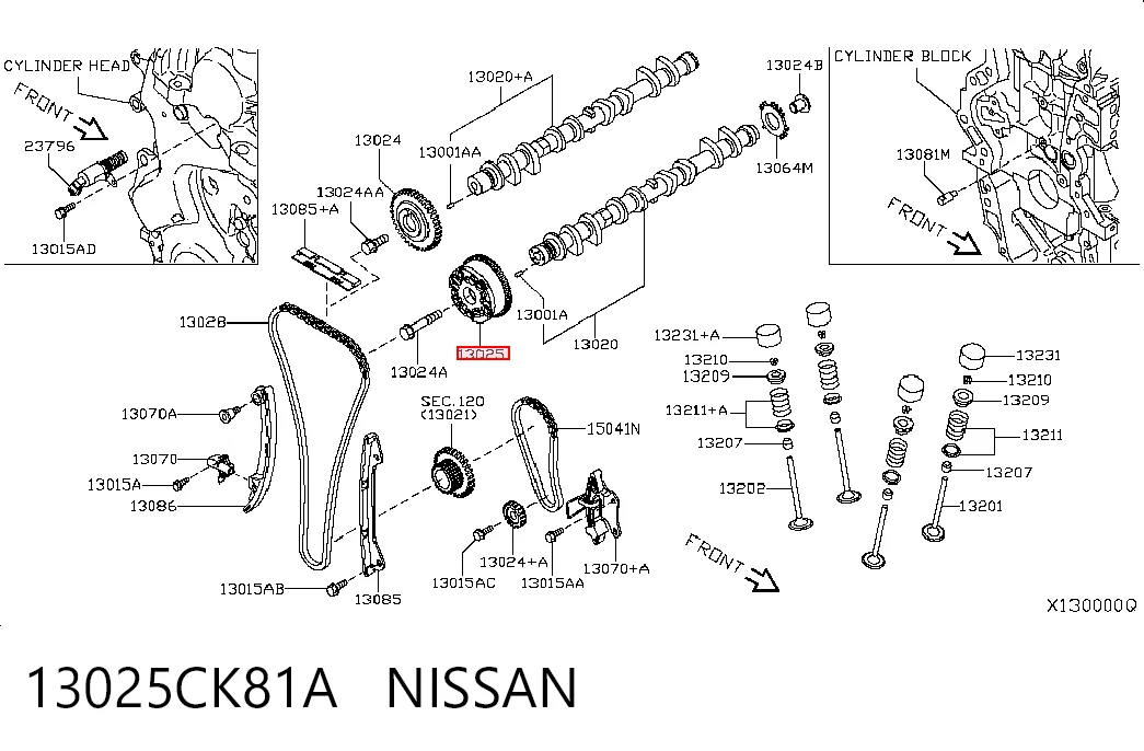 Engranaje árbol de levas para Nissan Tiida  C11X