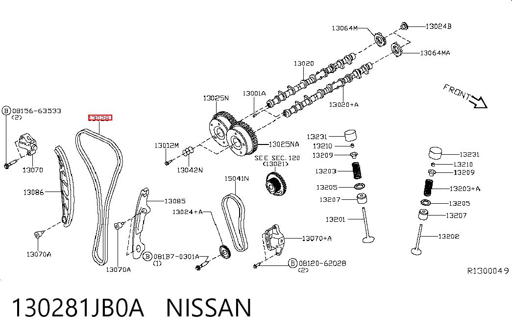 130281JB0A Nissan/Infiniti Cadena de motor