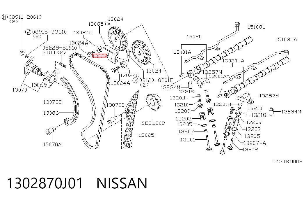 Cadena de distribución para Nissan Primera P10