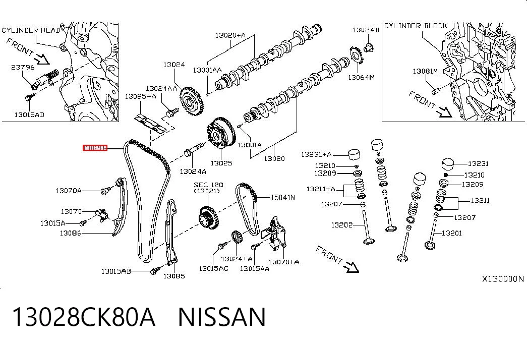 Cadena de distribución para Nissan Tiida C11X