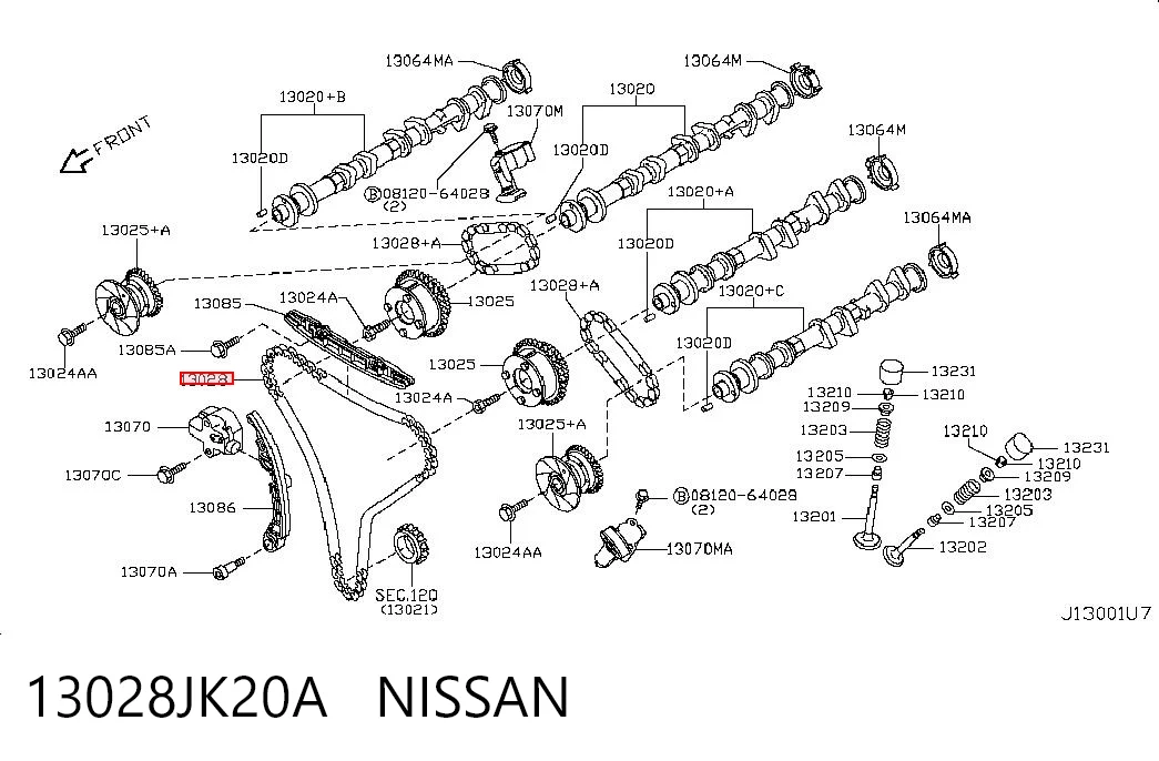 13028JK20A Nissan/Infiniti Cadena de motor