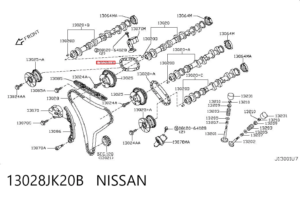13028JK20B Nissan/Infiniti Cadena de distribución superior