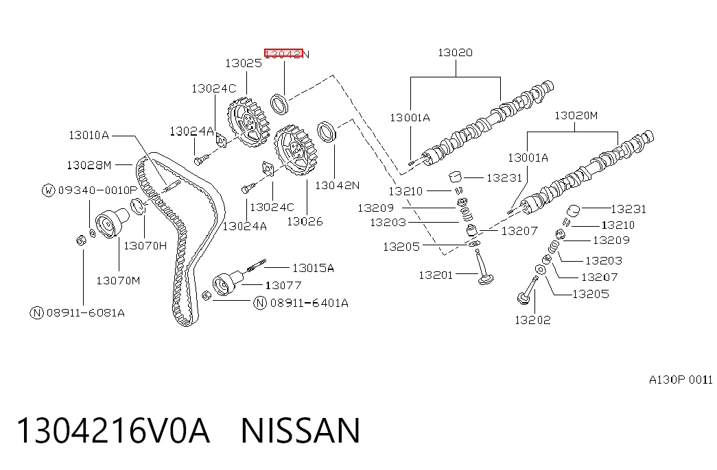 Retén del cigüeñal frontal para Nissan Sunny II N13
