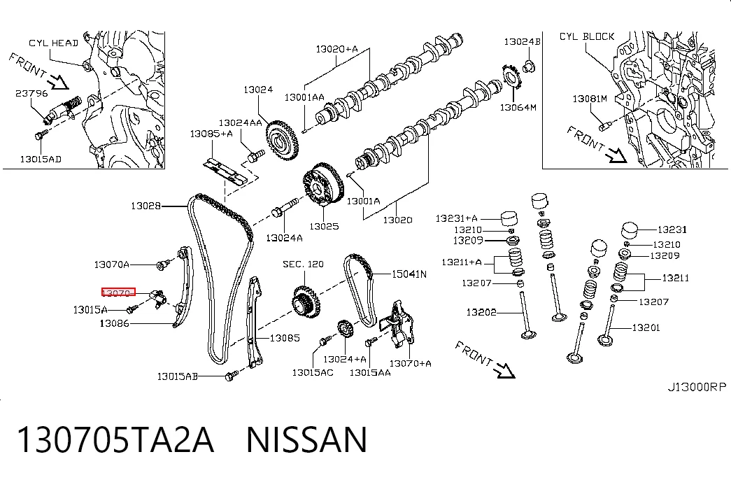 130705TA2A Nissan/Infiniti Tensor de cadena de distribución