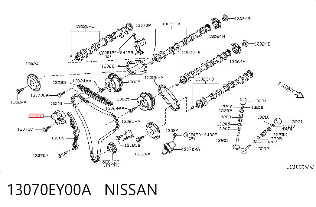 13070EY00A Nissan/Infiniti Tensor de cadena de distribución