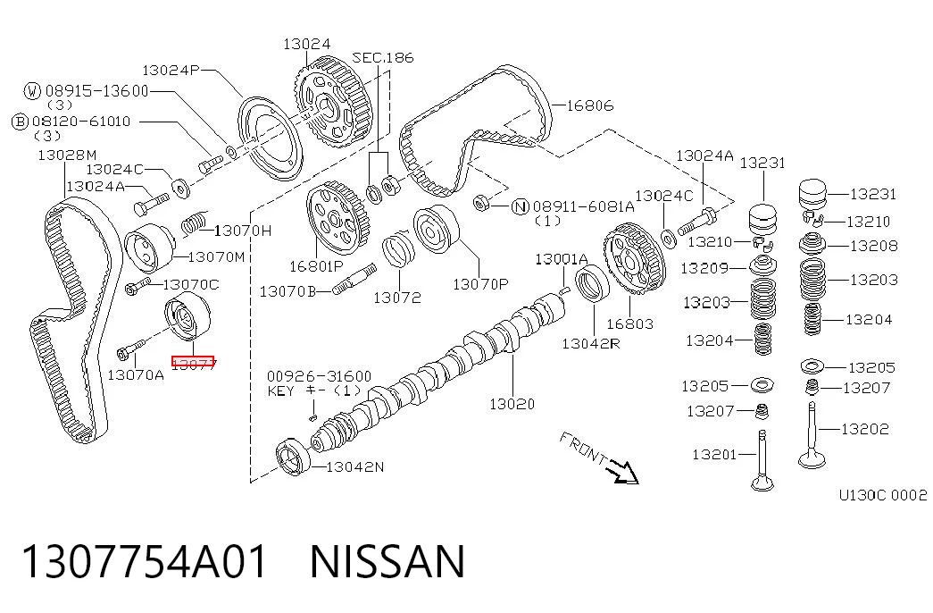 Rodillo intermedio de correa dentada para Nissan Sunny II (N13)