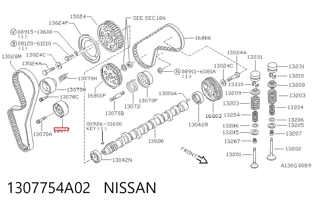 Rodillo intermedio de correa dentada Nissan Primera  (P11)