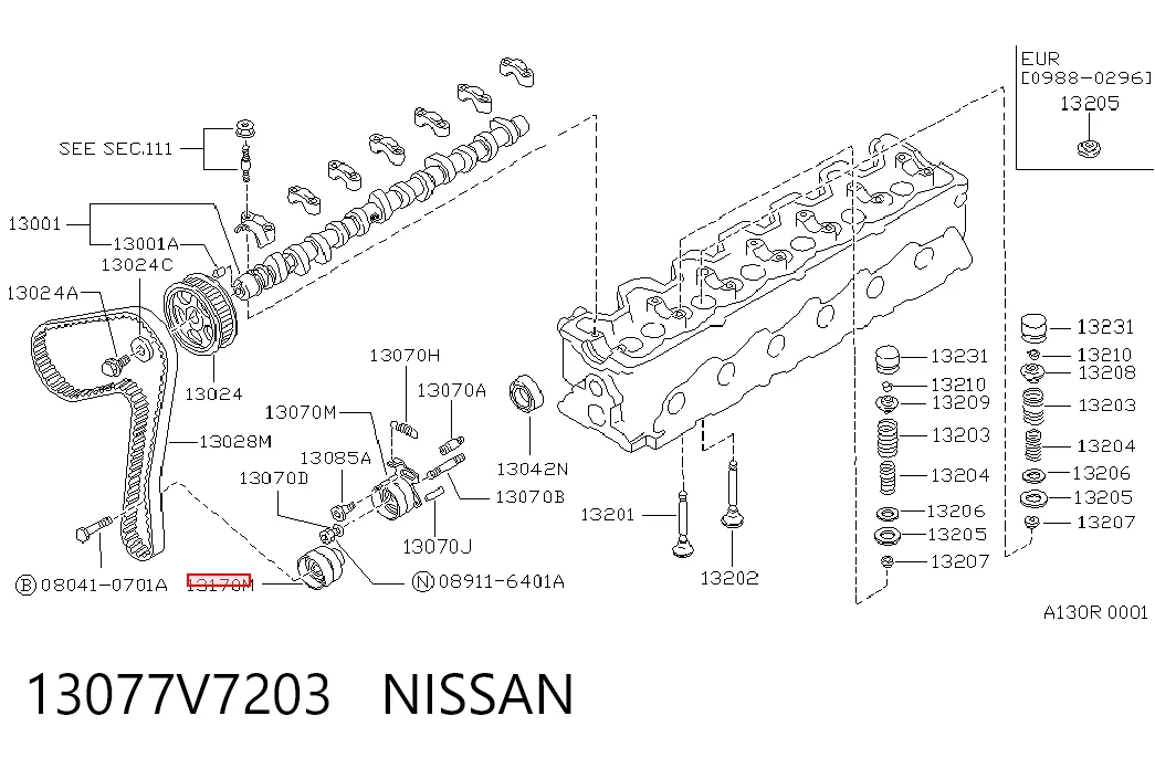 Rodillo intermedio de correa dentada Nissan Patrol  (Y60)