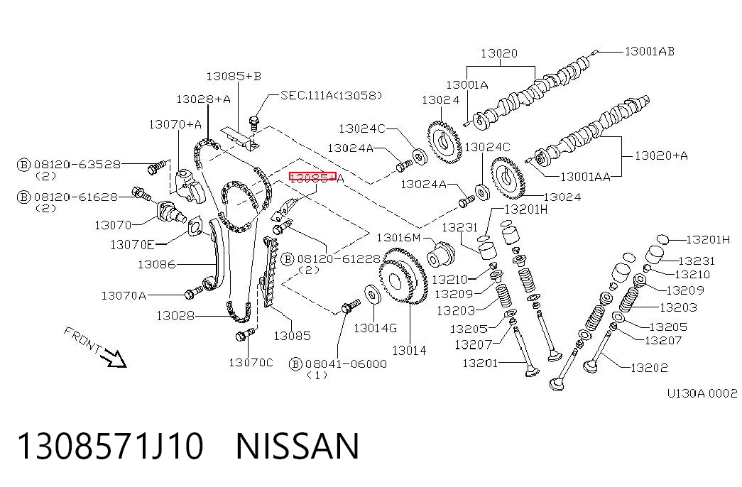 Comprar Tensor superior derecho de la cadena de distribución de la culata Nissan Sunny III N14 a bajo precio