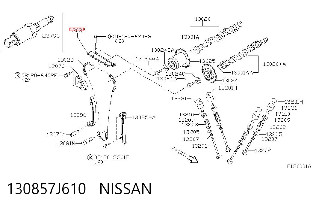 Tensor superior de cadena de distribución para Nissan Primera P11