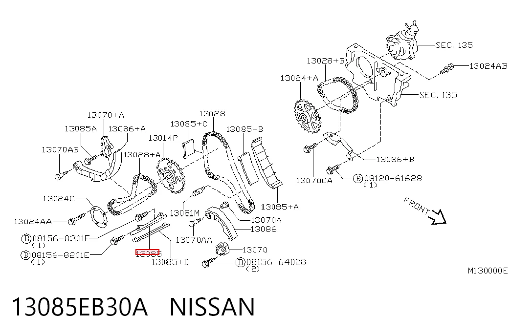  Tensor superior de cadena de distribución Nissan Almera 2