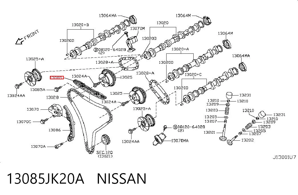 13085JK20A Nissan/Infiniti Tensor superior de la cadena de distribución