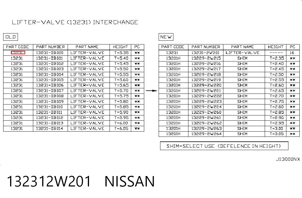 132312W201 Nissan/Infiniti