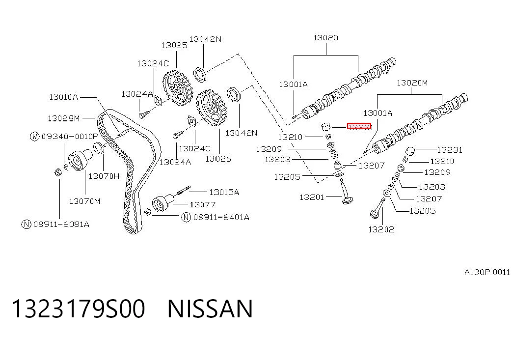 1323179S00 Nissan/Infiniti Taqués de motor