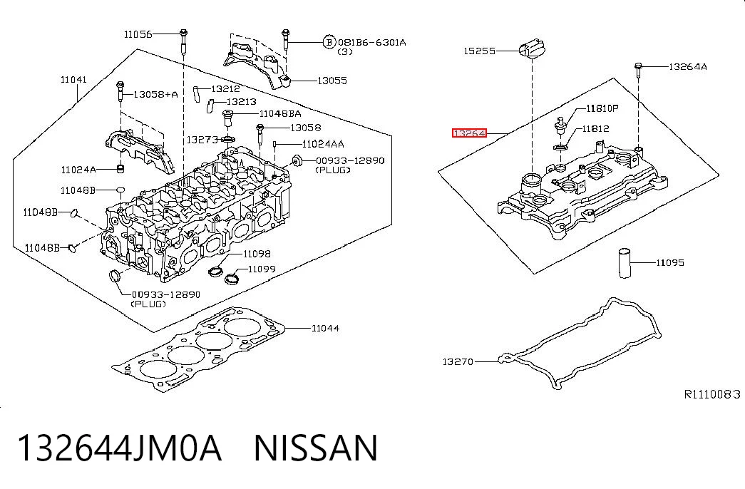 132644JM0A Nissan/Infiniti Tapa de culata