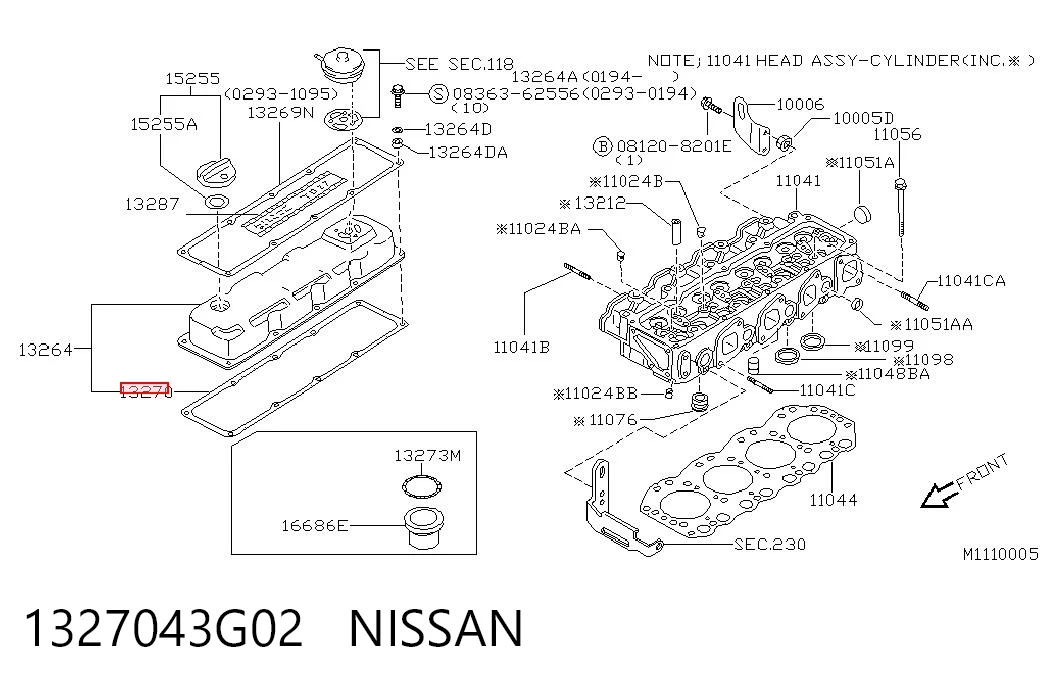  Junta tapa de balancines Nissan Terrano 1