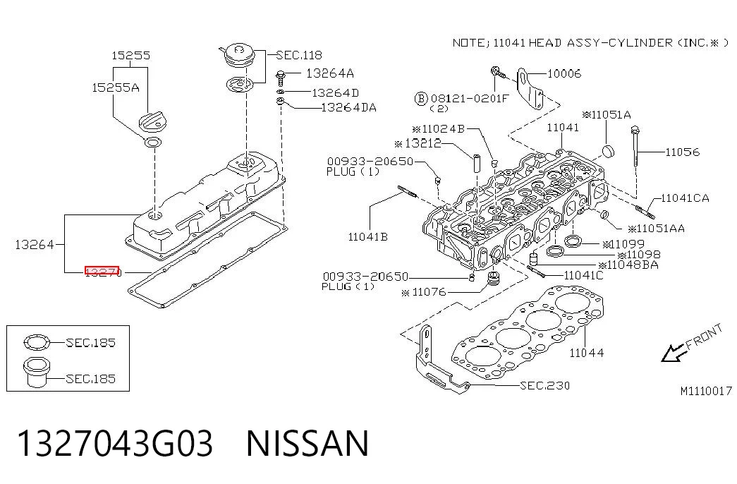 Junta de balancínes para Nissan Terrano I WD21