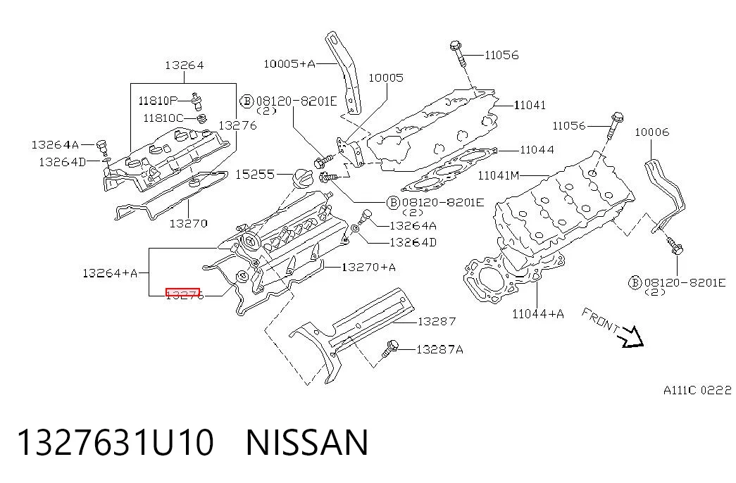 1327631U10 Nissan/Infiniti Anillo de sellado del pozo de la bujía