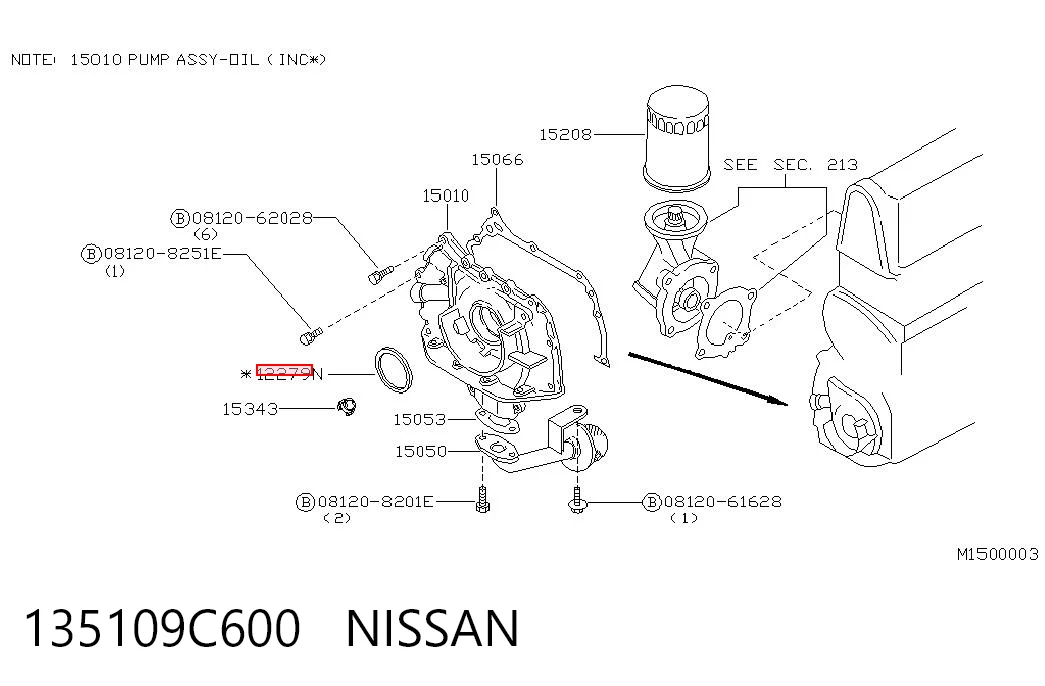 Comprar Retén delantero del cigüeñal Nissan Vanette  C23 a bajo precio
