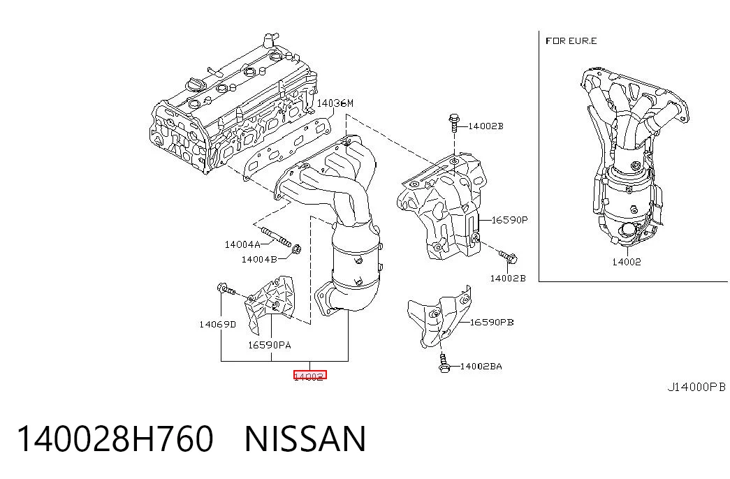Colector de escape para Nissan Primera P12