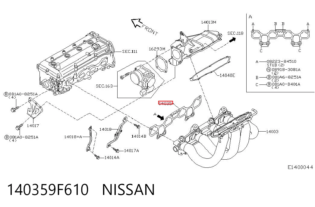 Comprar Junta del colector de admisión Nissan Primera  P11 a bajo precio
