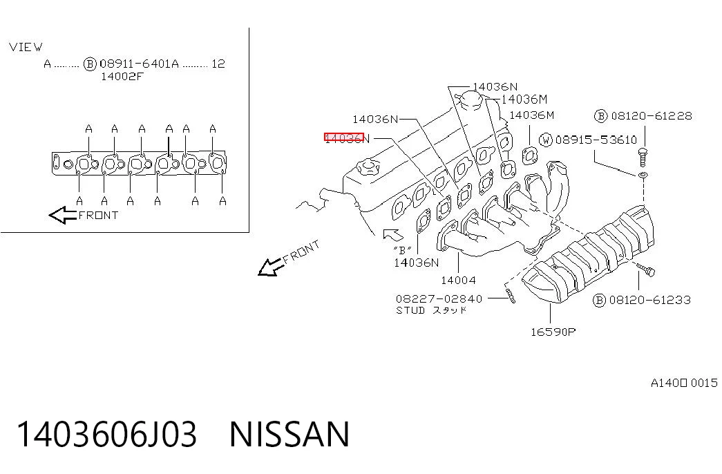 Comprar Junta de colector de escape Nissan Patrol  Y60 a bajo precio