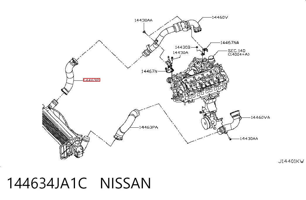 Manguera del intercooler Renault (RVI) 144634JA0A precio, desde 95,83 EUR