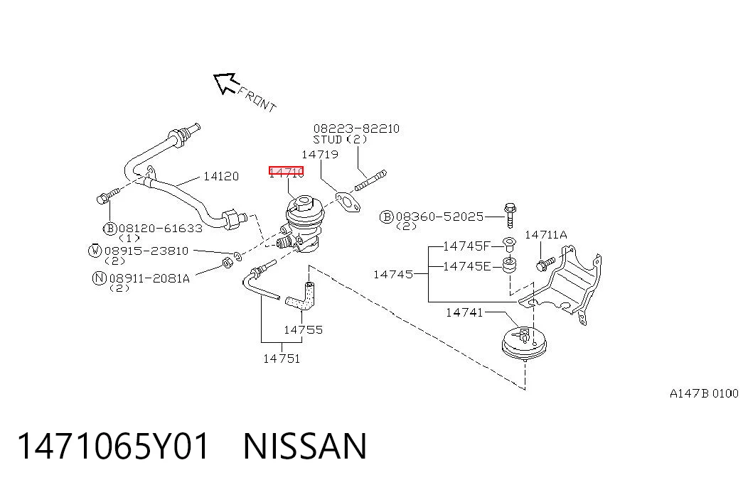 Válvula EGR para Nissan Almera I N15
