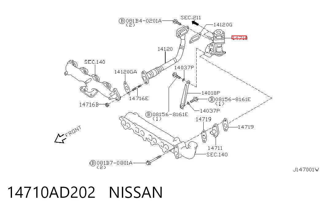 Comprar Válvula EGR de recirculación de gases Nissan X-Trail  T30 a bajo precio