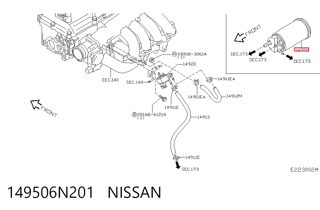 Filtro de carbón activado para Nissan Primera P12