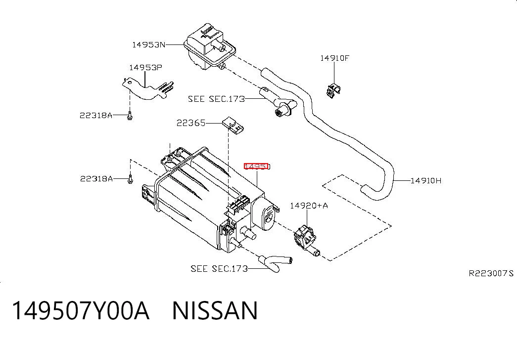 149507Y00A Nissan/Infiniti Filtro de carbon activo