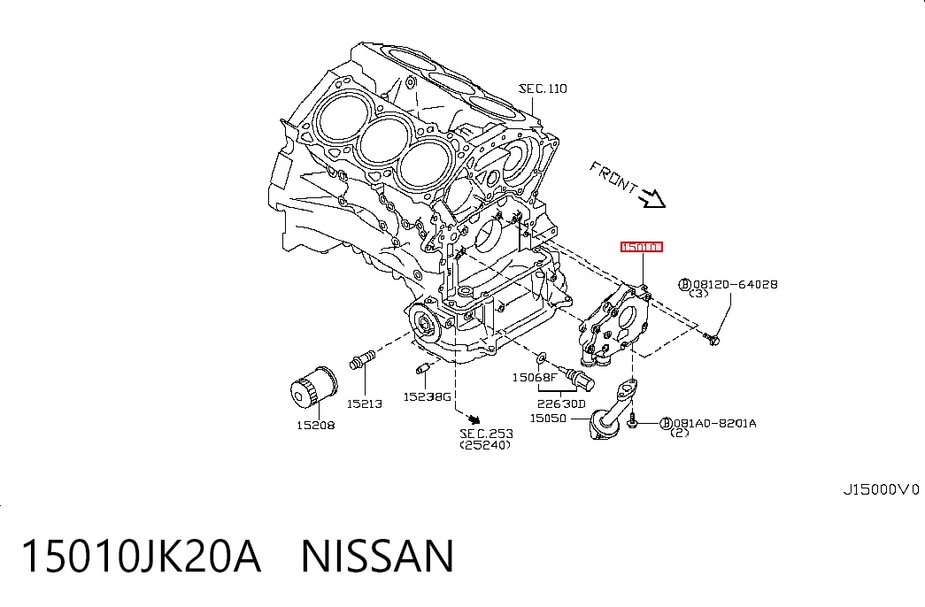 15010JK20A Nissan/Infiniti Bomba de aceite