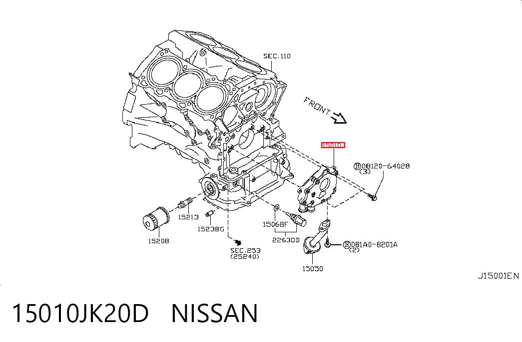 15010JK20D Nissan/Infiniti Bomba de aceite
