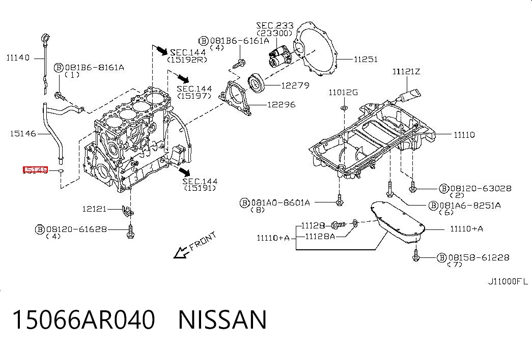 15066AR040 Nissan/Infiniti