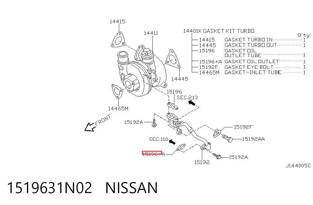 1519631N02 Nissan/Infiniti