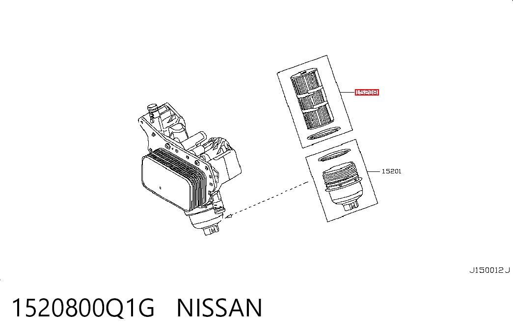 Filtro de aceite para Nissan Navara D23, D23T