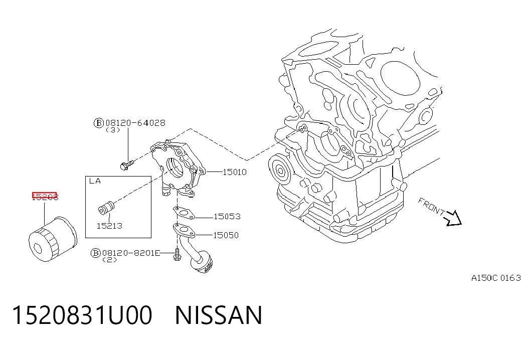1520831U00 Nissan/Infiniti Filtro aceite