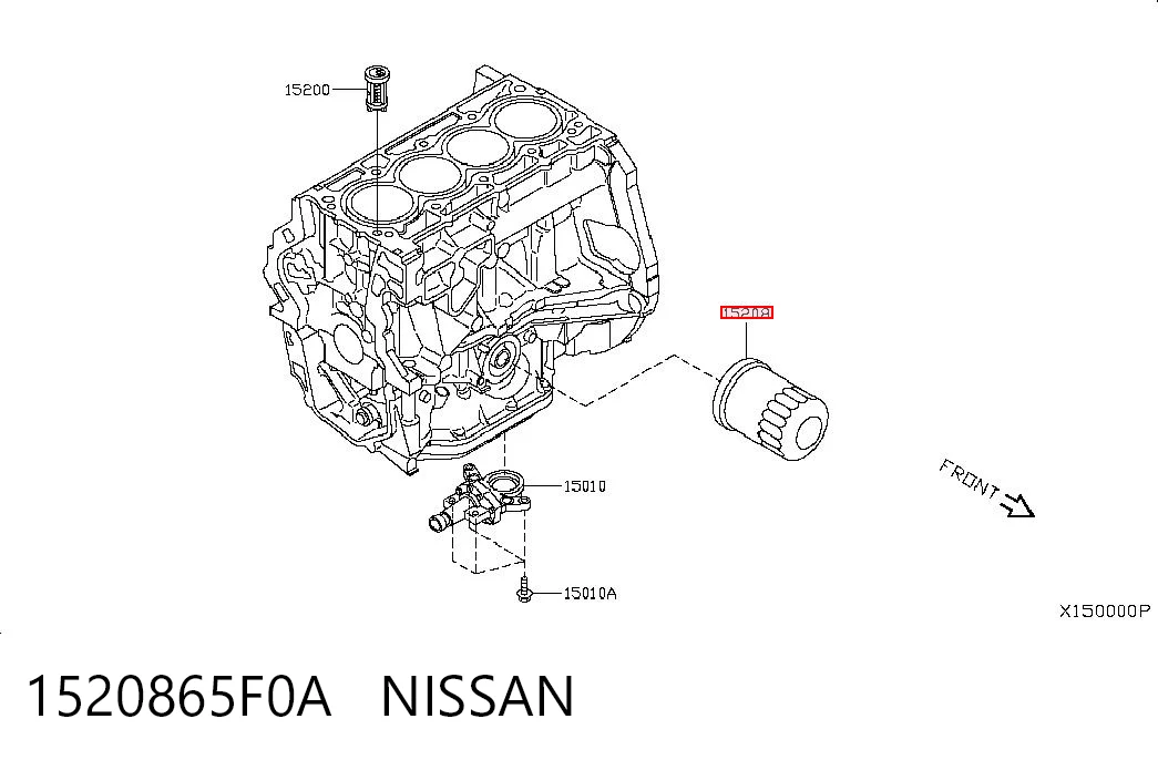 1520865F0A Nissan/Infiniti Filtro aceite