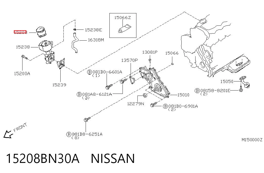 15208BN30A Nissan/Infiniti Filtro aceite
