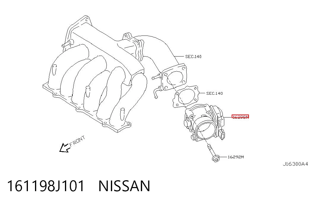 161198J101 Nissan/Infiniti Mariposa de admisión