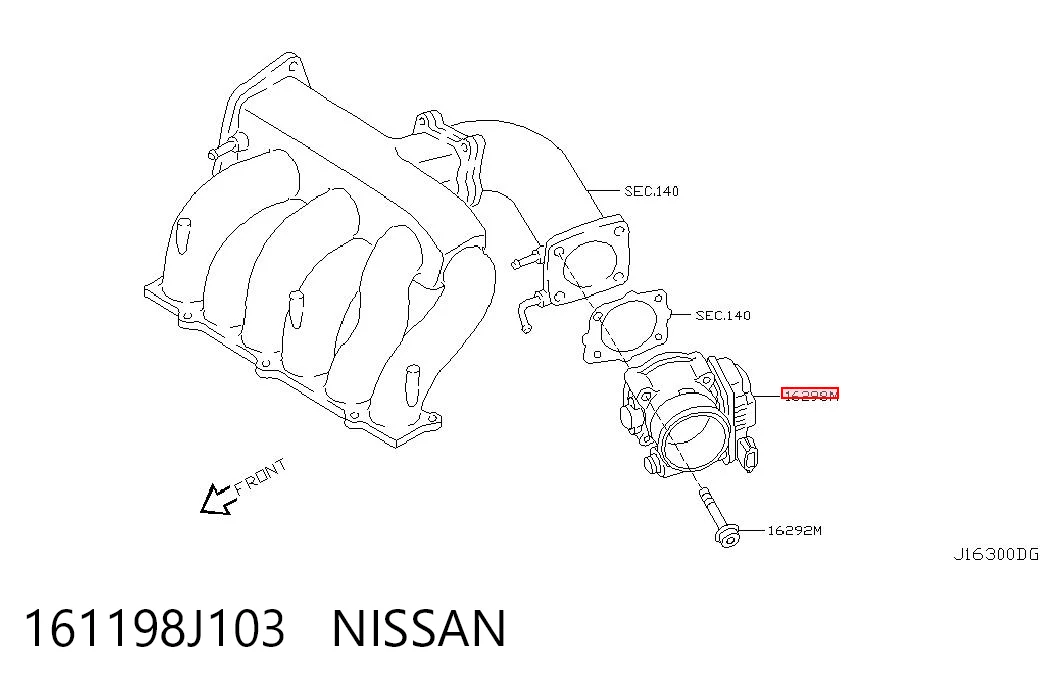 161198J103 Nissan/Infiniti Mariposa de admisión