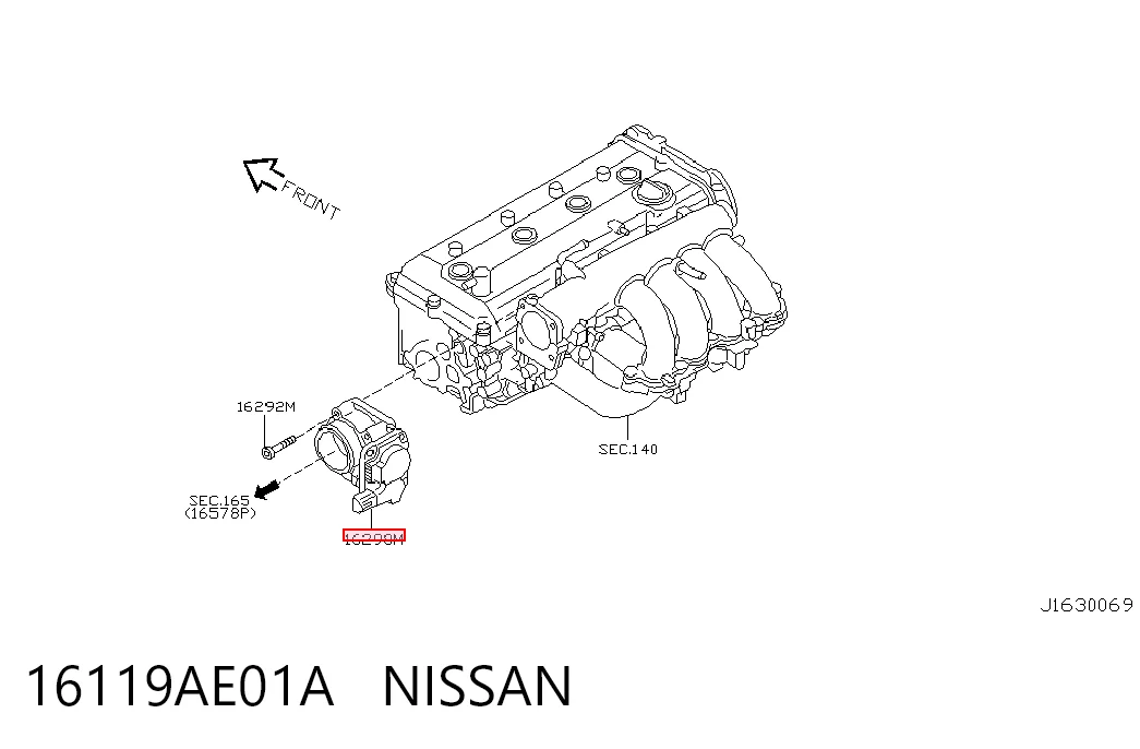  Cuerpo de mariposa Nissan X-Trail 