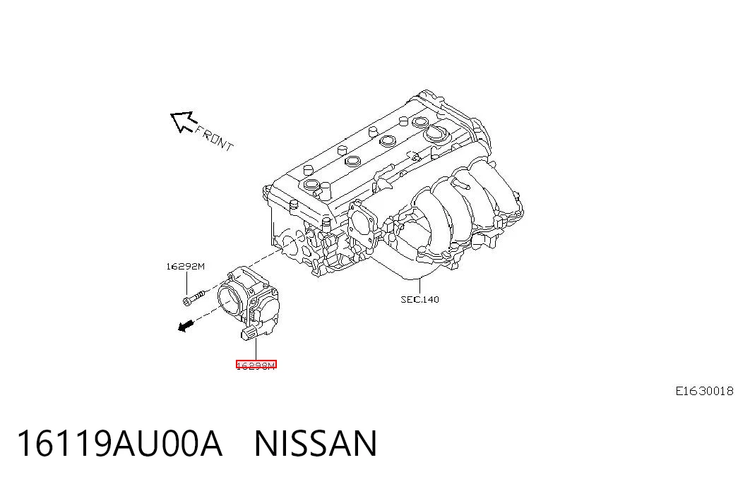 16119AU00A Nissan/Infiniti Mariposa de admisión