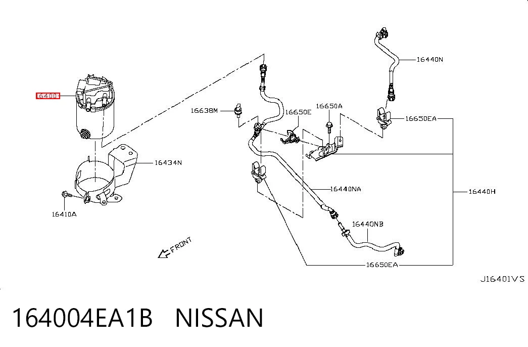 Filtro de combustible NISSAN 164004EA1B