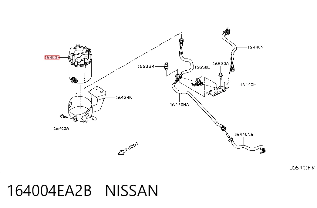 Filtro de combustible NISSAN 164004EA2B