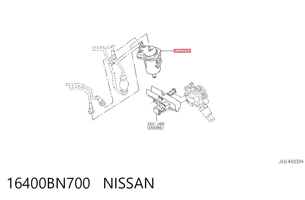 Filtro de combustible para Nissan JUKE F15E
